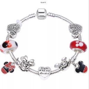 New Mickey Mouse Sterling Silver European Bracelet